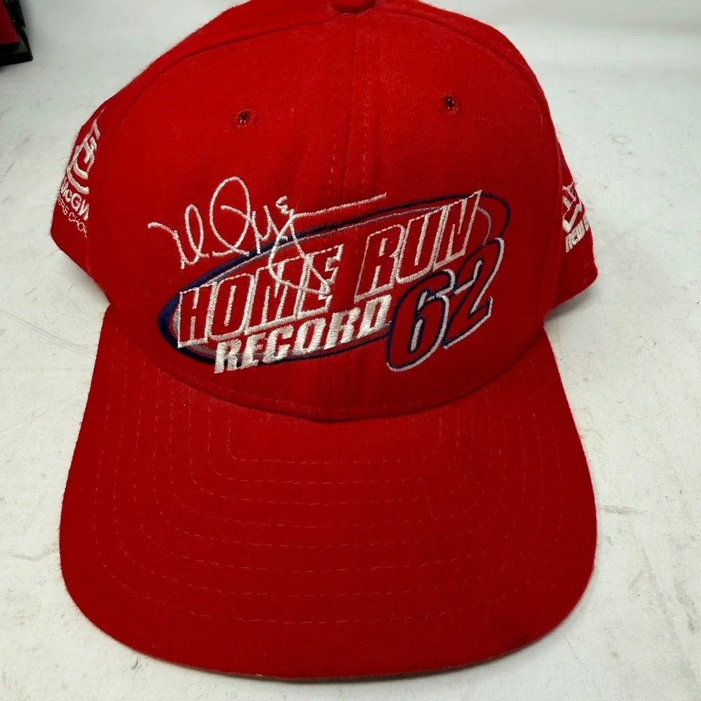 Vintage New Era Mark McGwire 62 Home Run Record Hat St Louis Cardinals Red USA